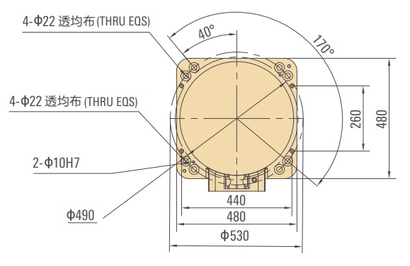 配天工業(yè)機(jī)器人AIR20-1700底座安裝圖